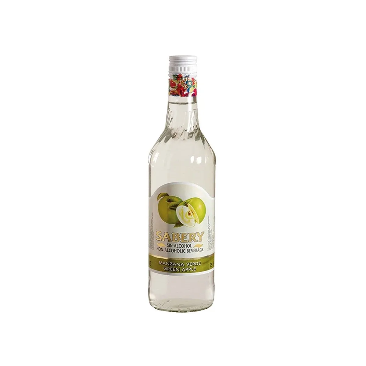 LICOR MANZANA VERDE SIN ALCOHOL SABERY 7