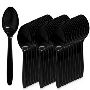 CUCHARILLAS POSTRE NEGRAS PTE 100 UNID