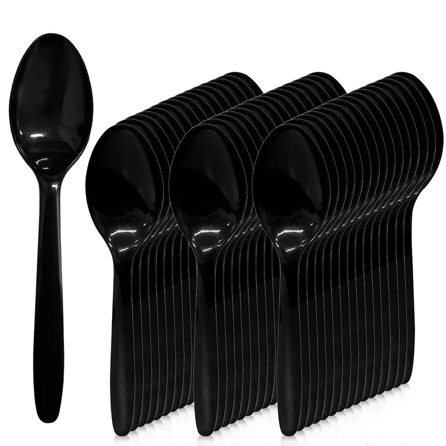 CUCHARILLAS POSTRE NEGRAS PTE 100 UNID