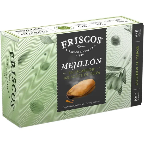 MEJILLONES ESCABECHE 6/8 OL-120 FRISCOS
