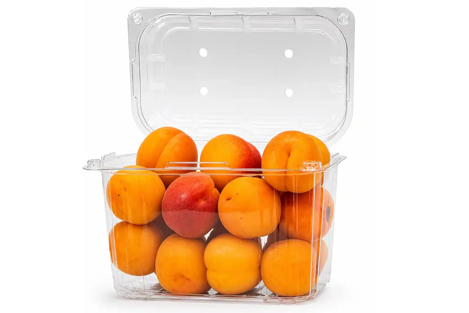 Fruta, cestas y cubetas