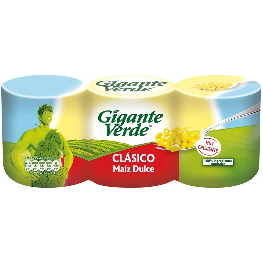 Maíz gigante verde pack 3 latas