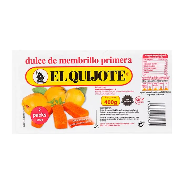 Dulce Membrillo Quijote Tarrina 400 gr