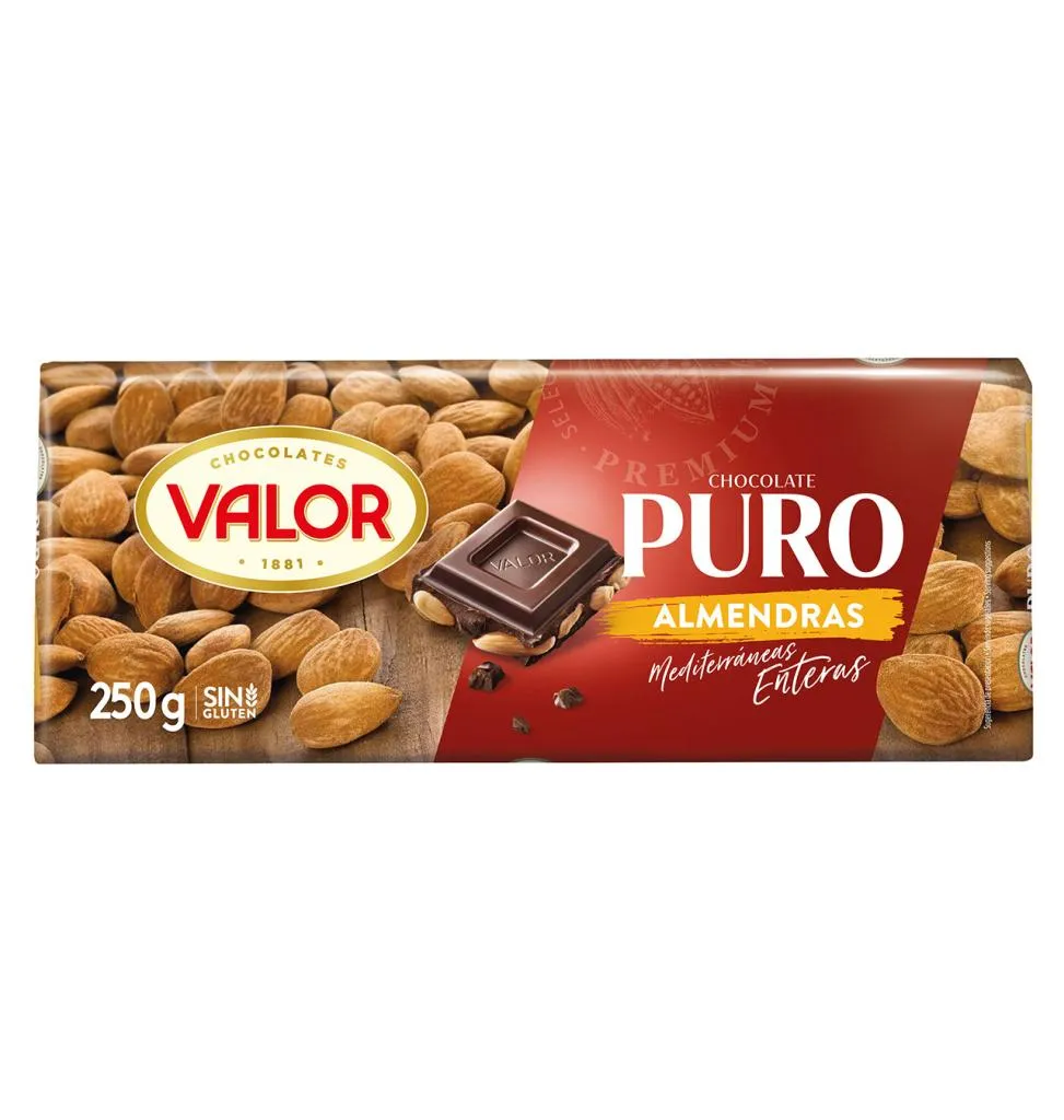 Valor Puro chocolate almendras 250 g