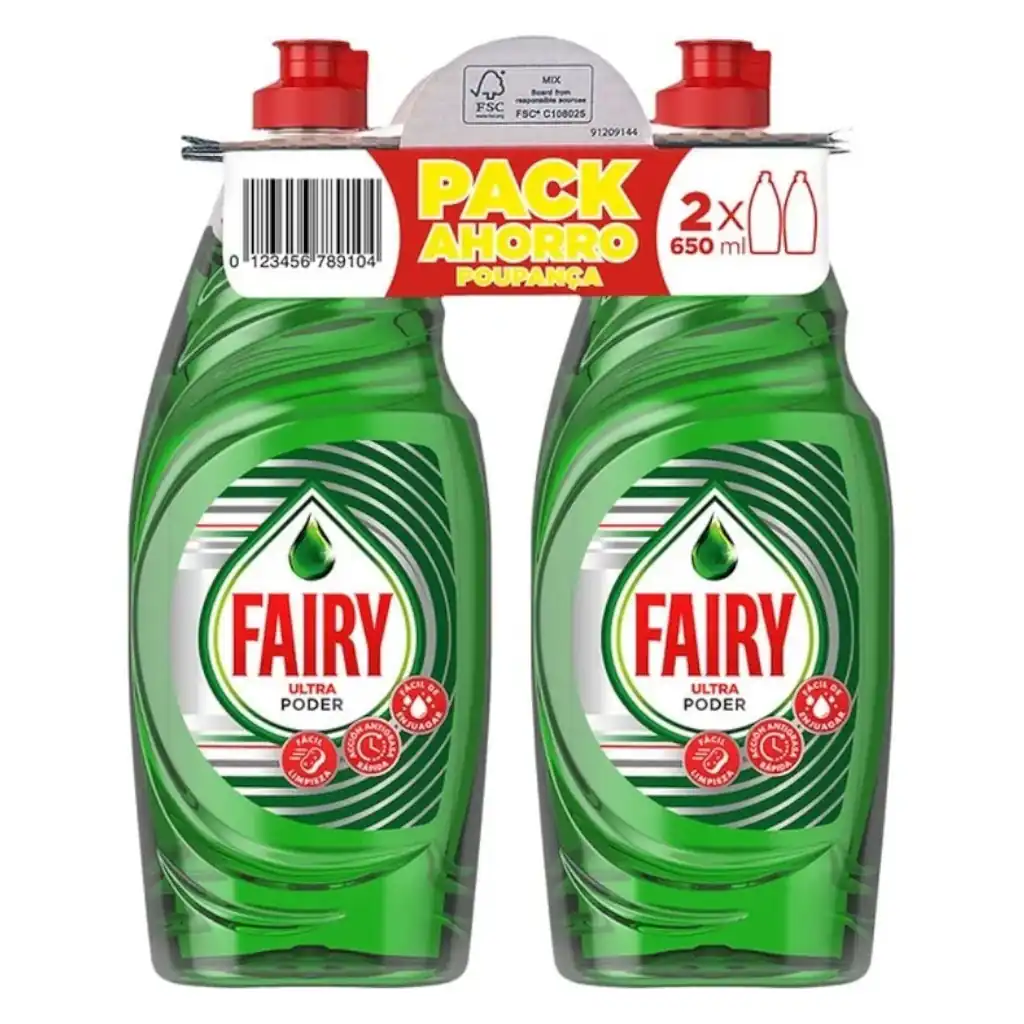 Fairy Vajillas Duplo Pack 2x650 ml x2 U