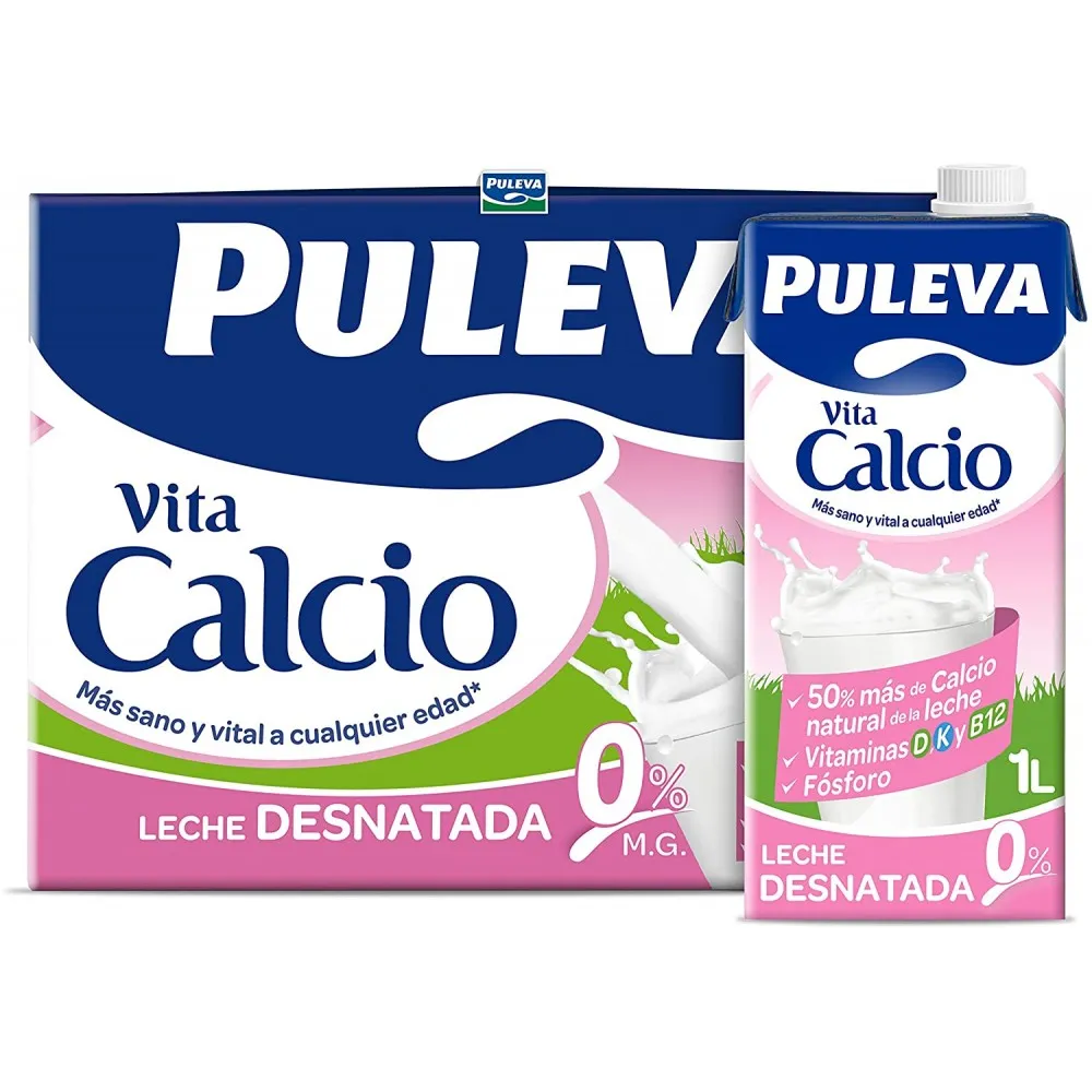 Puleva Leche Calcio desnatada pack 6x1 L