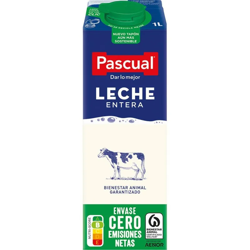 Pascual Leche entera brik pack 6x1 L