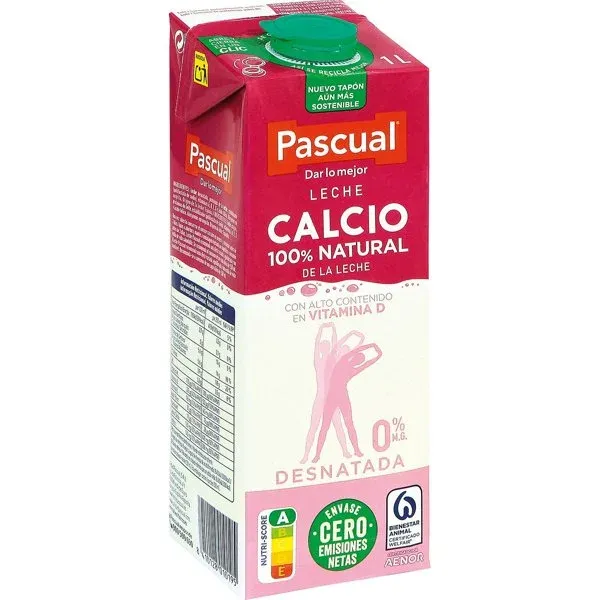 Pascual Leche Calcio desnatada brik 1 L