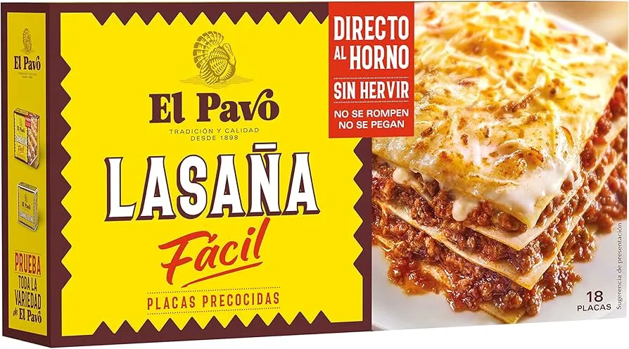 Lasaña El Pavo instantánea 18 placas