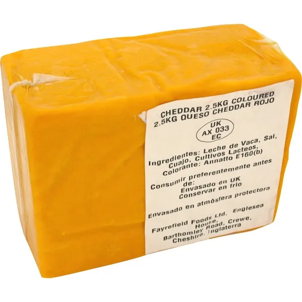 Queso Barra Cheddar Pieza 1 Aprox 80 kg