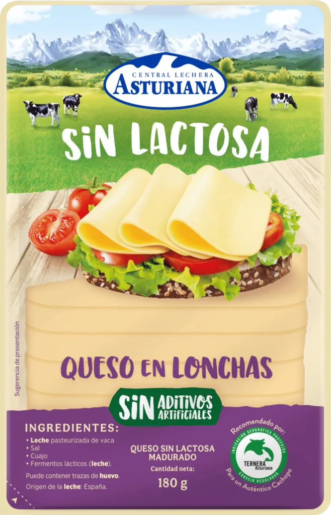 Queso lonchas sin lactosa Asturi 120 g