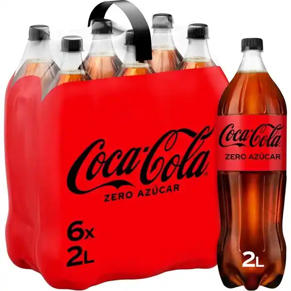 Coca Cola Zero Zero PET 2 L pack de 6 botellas