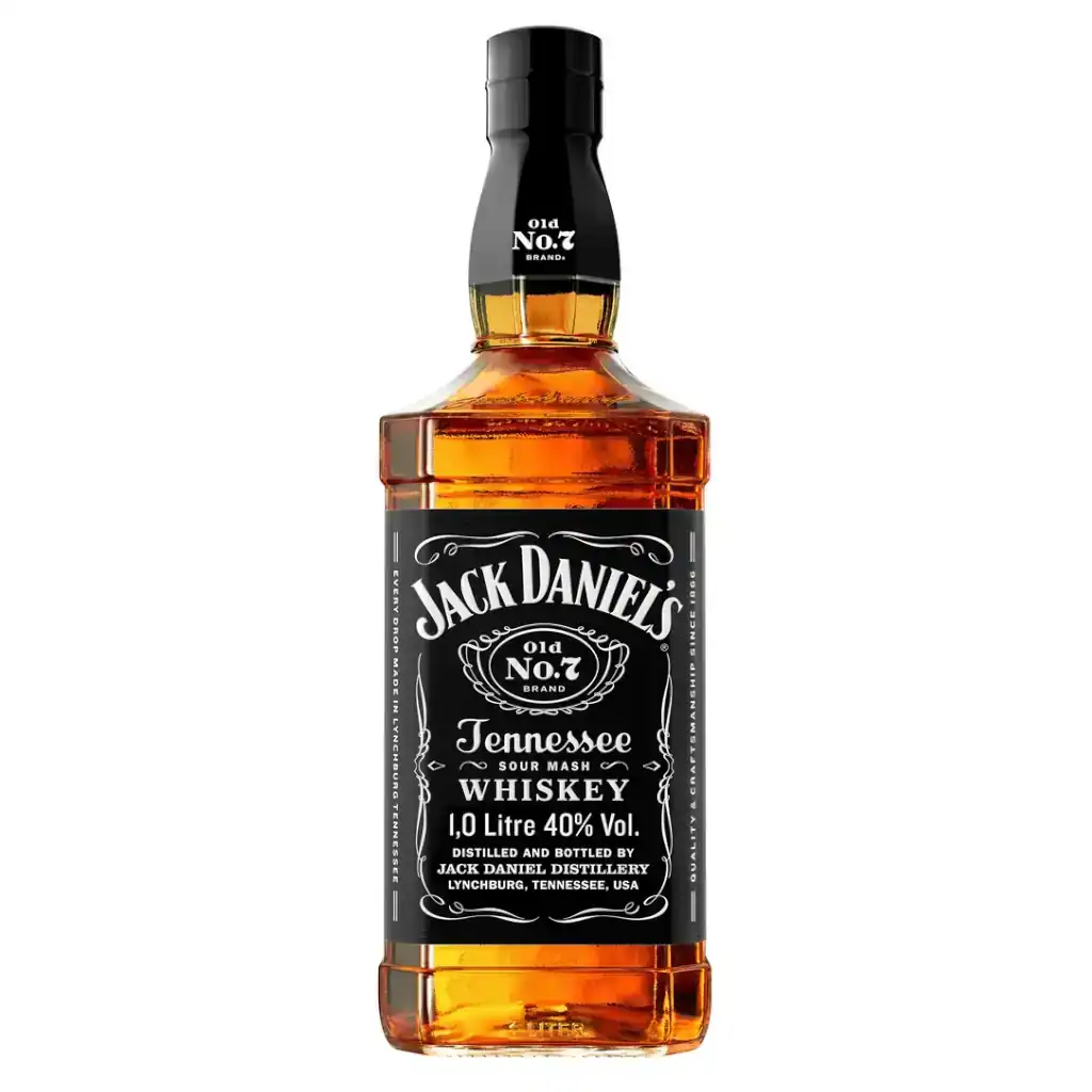 Botella de whisky Jack Daniel's Old No. 7 Tennessee Whiskey de 1 litro