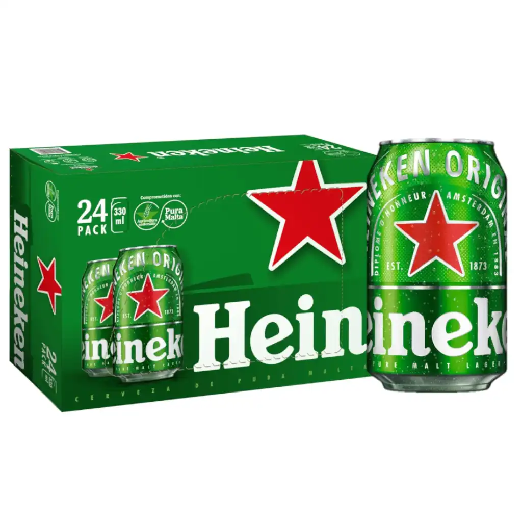 Cerveza Heineken caja de 24 Botes 330