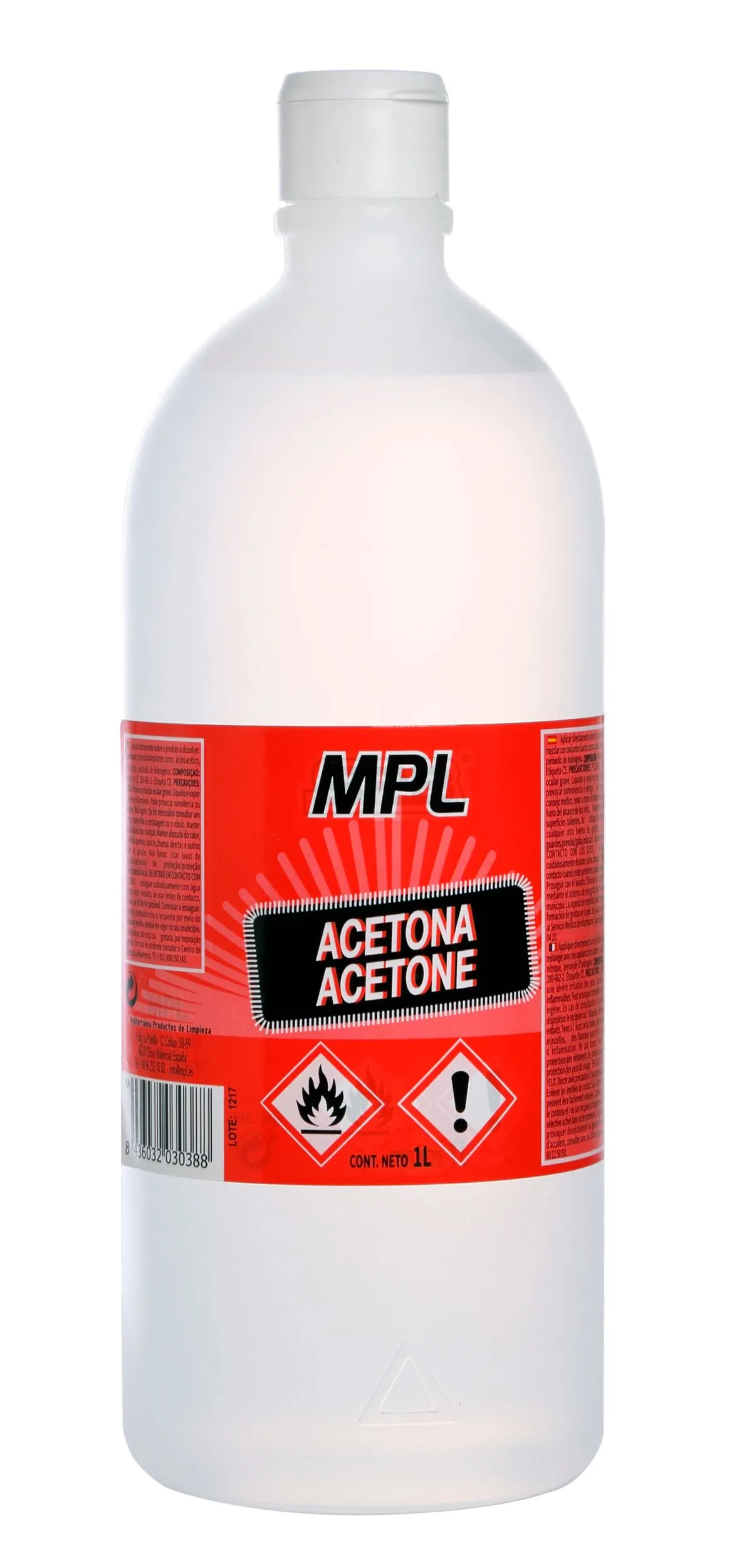 Acetona Pura 1 Litro M.p.l.