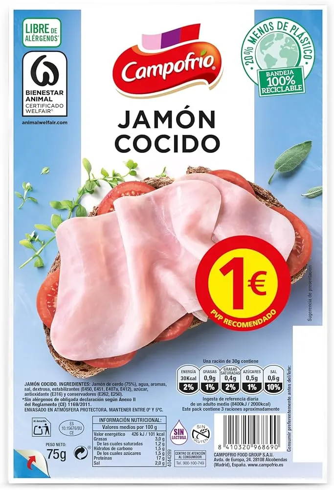 Campofrio Jamón cocido lonchas