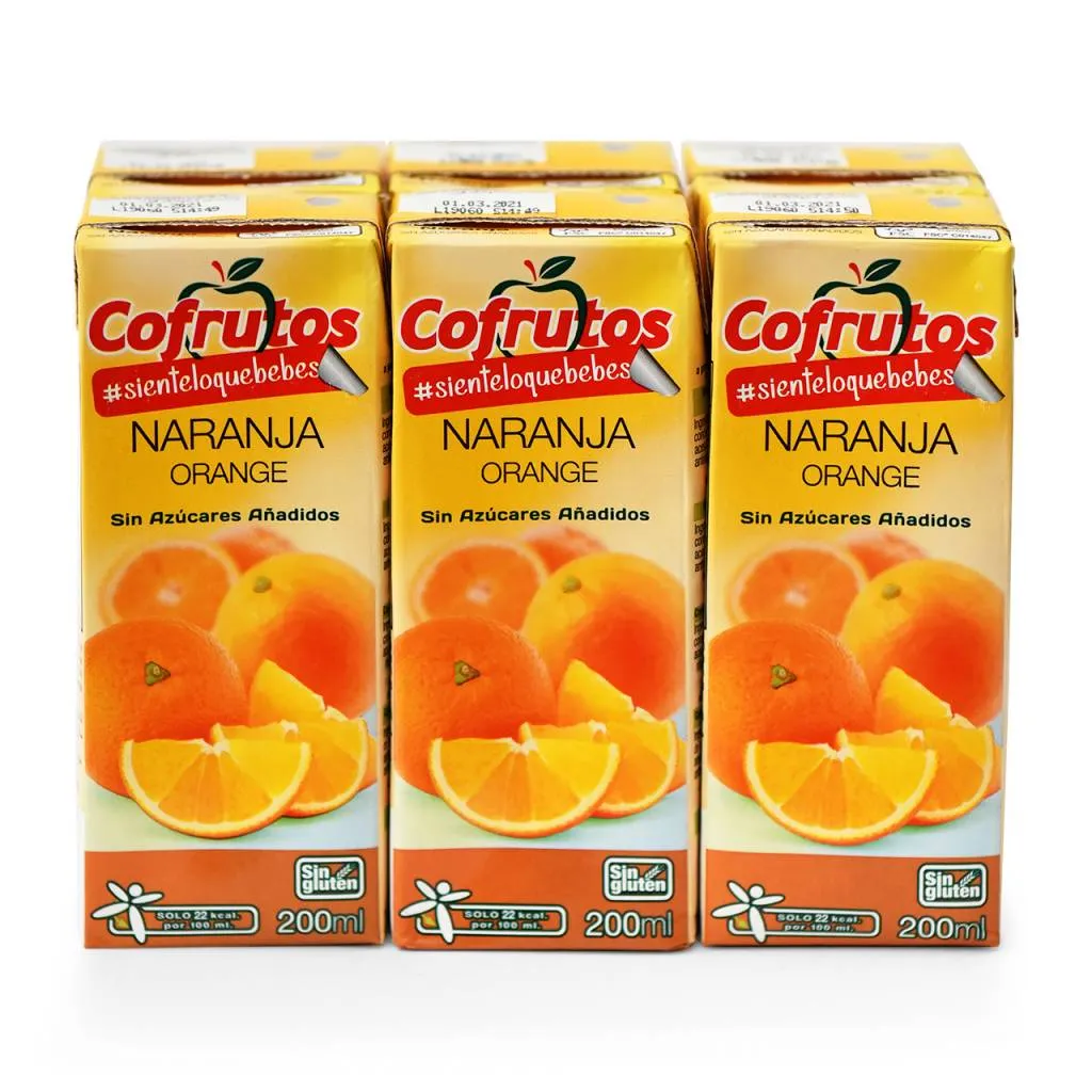 Cofrutos Nectar Naranja Sin Azúcar en Brik de 1 L