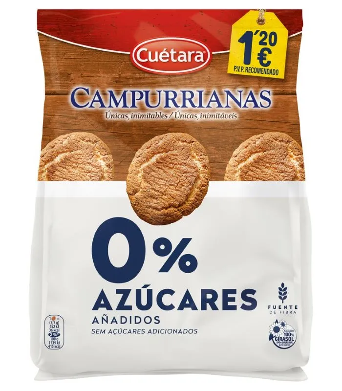 Cuetara Campurrianas sin azúcar 132 g