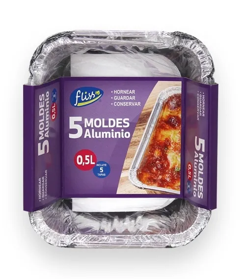 Fliss Molde Aluminio Rectangular 0.5 Ltr P-5