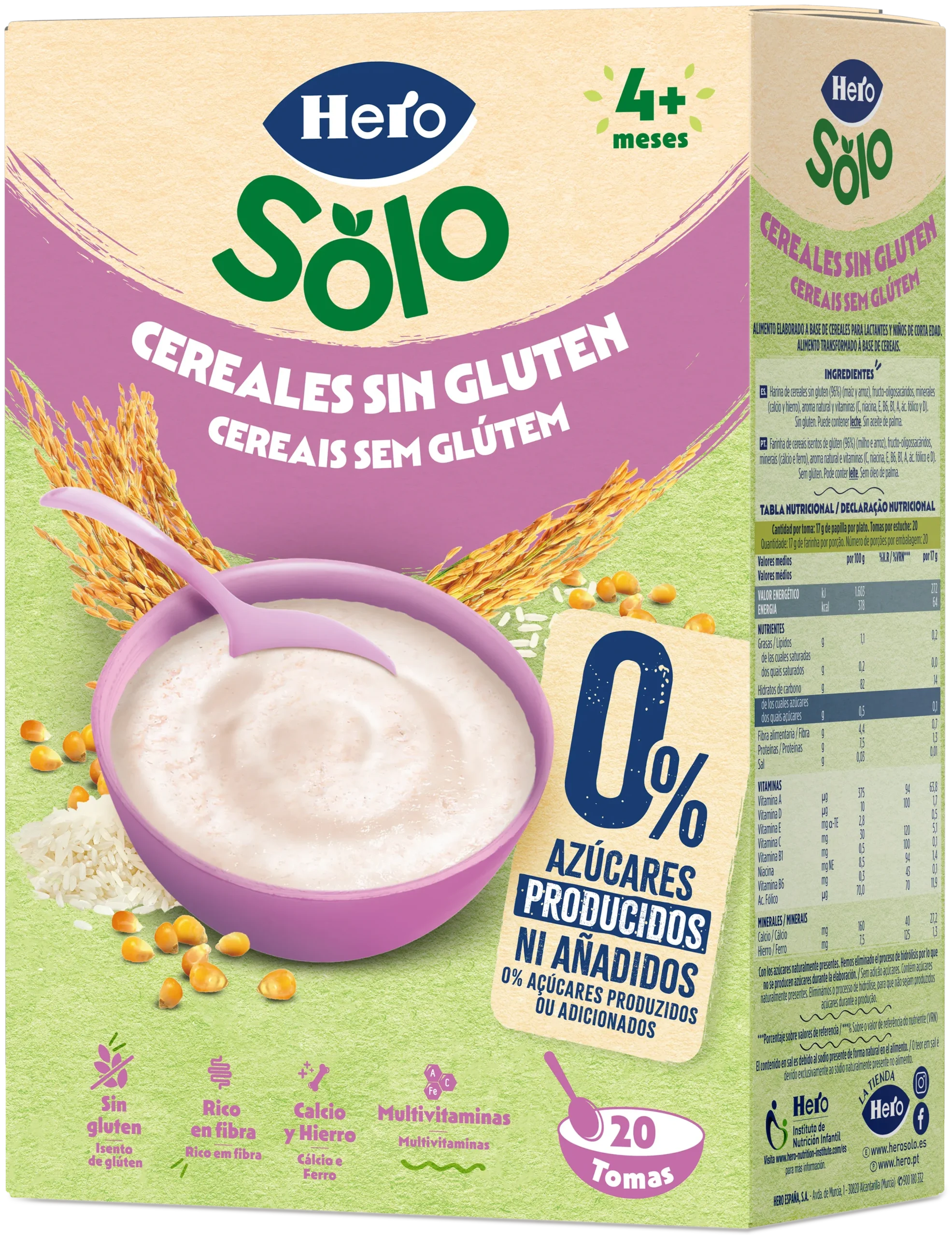Hero Baby Papilla Cereales Sin Gluten 340g