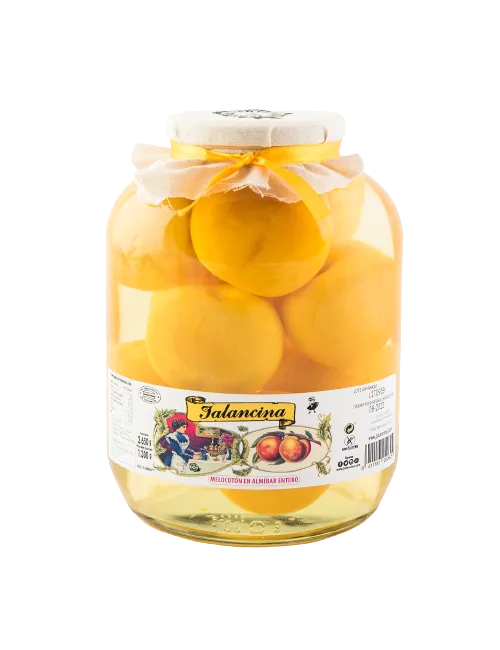 Jalancina Melocotón almíbar entero tarro cristal 3 kg