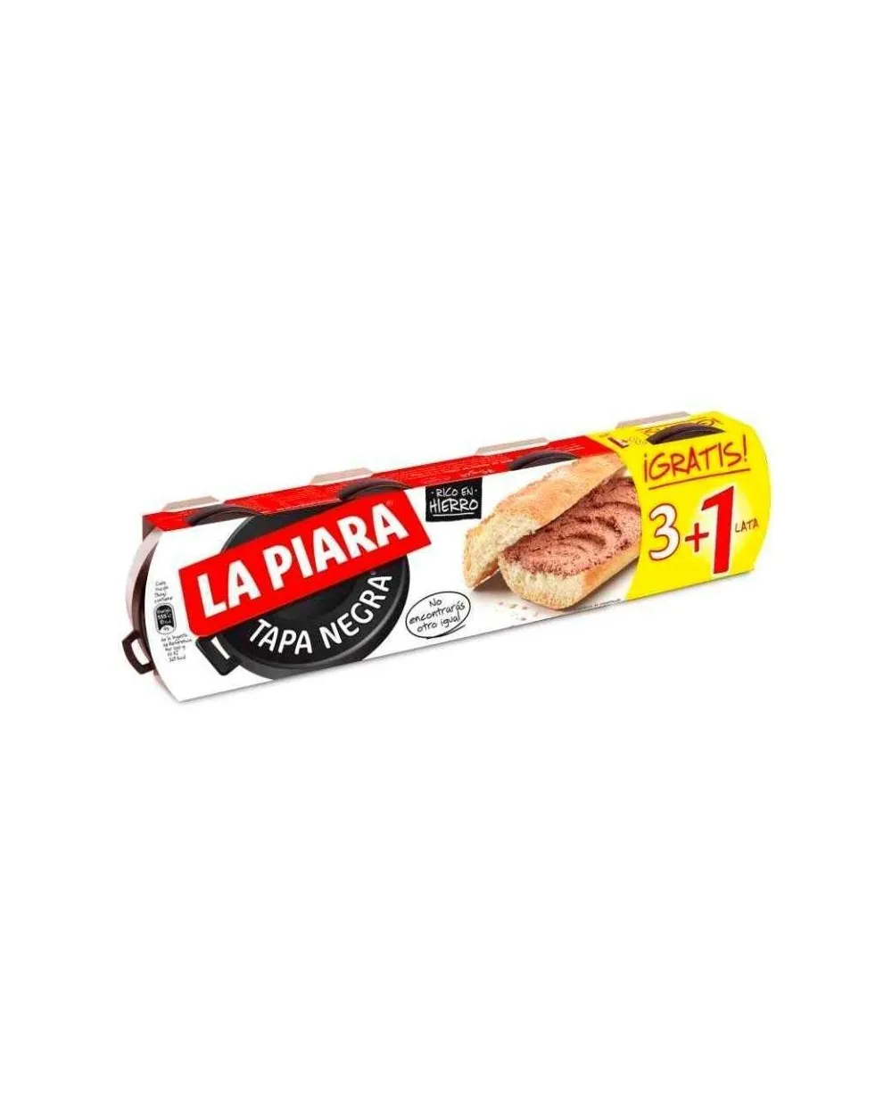 La Piara Paté tapa negra pack 3+1 (4x75 g)