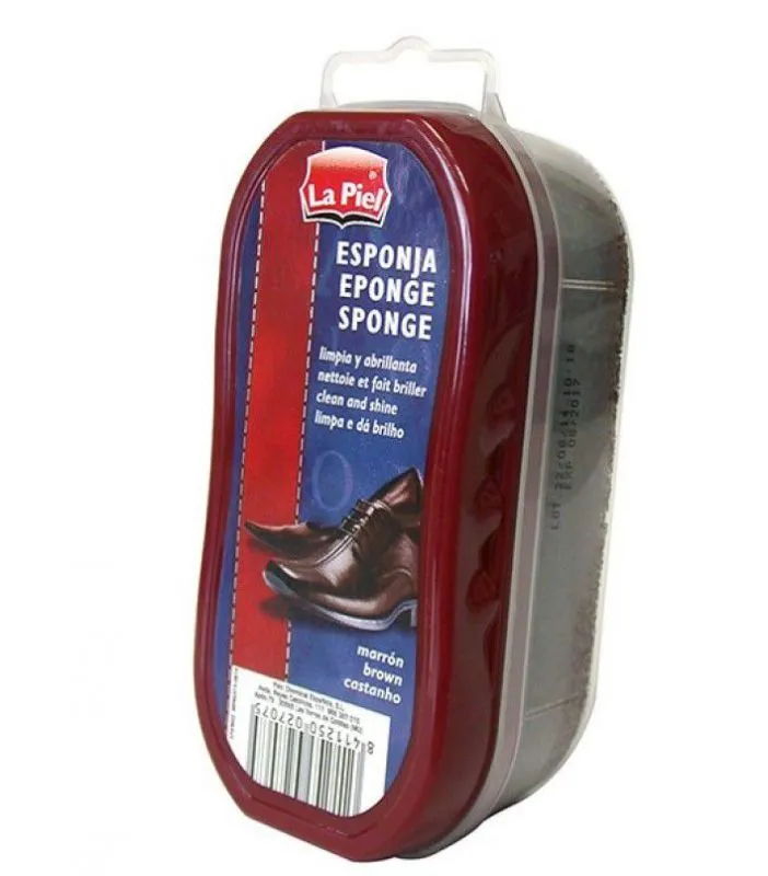 Zapatos Limpieza Marca La Piel Esponja Marrón
