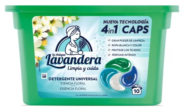 Lavandera Detergente 4en1, 10 Capsul
