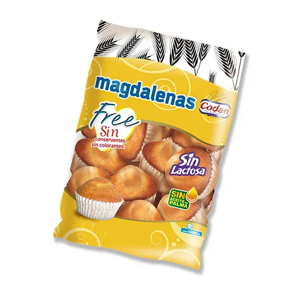 Magdalenas sin lactosa Codan 9 ud