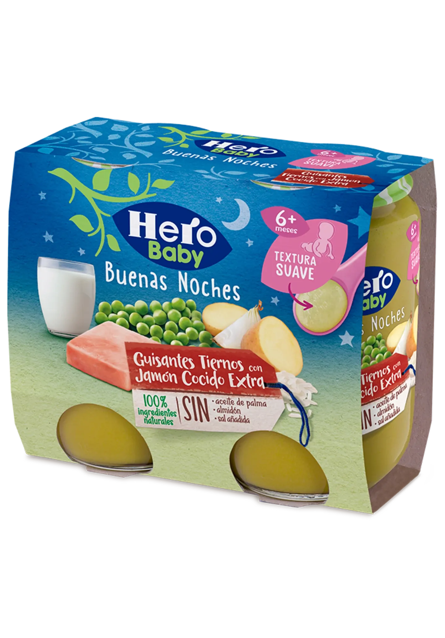 Potito Buenas noches Guisos/Jamón 2x190g Hero