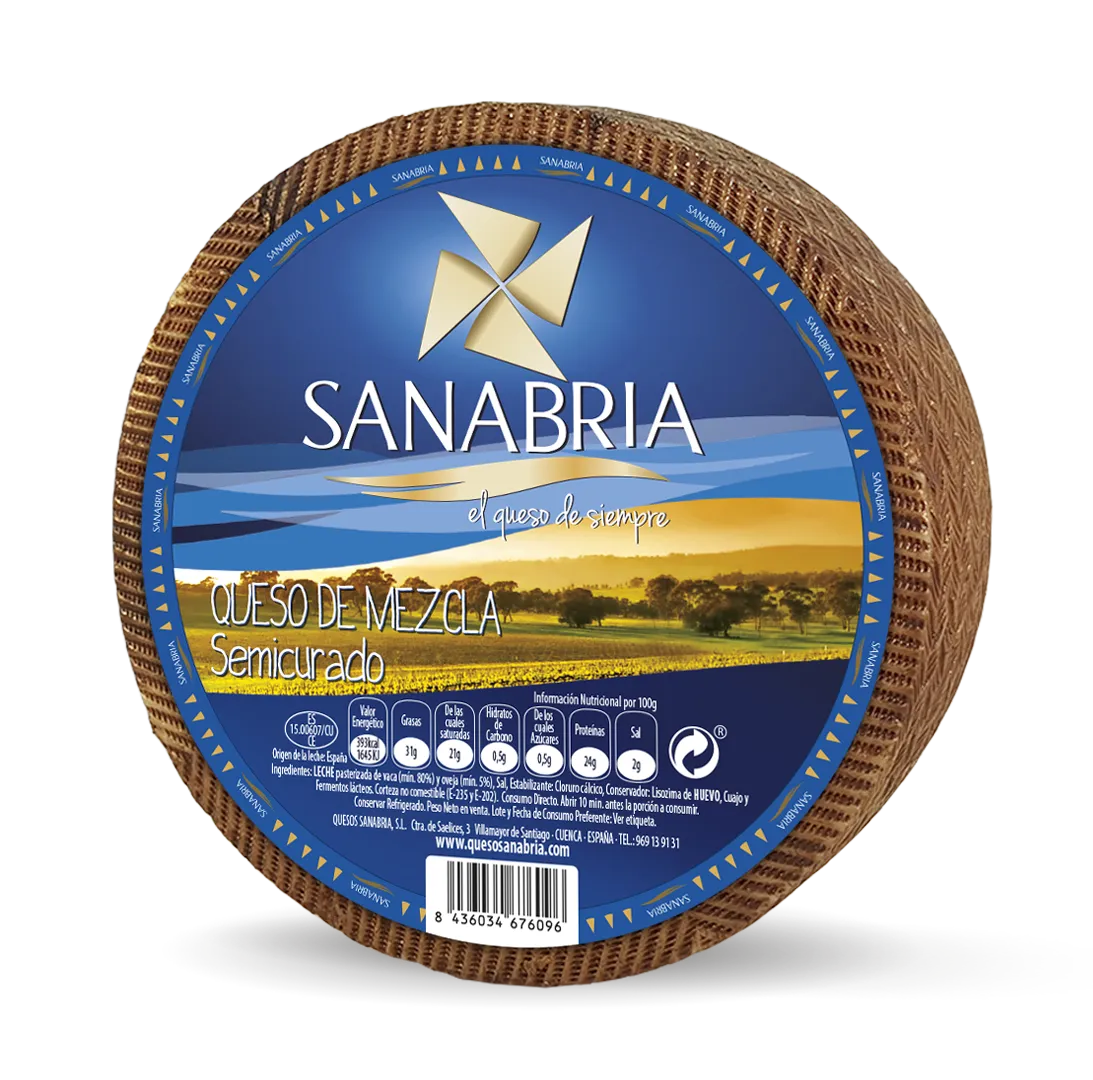 Sanabria Queso Semicurado Redondo 3 Kg