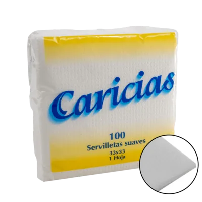 Servilletas Blancas 33x33 Caricias