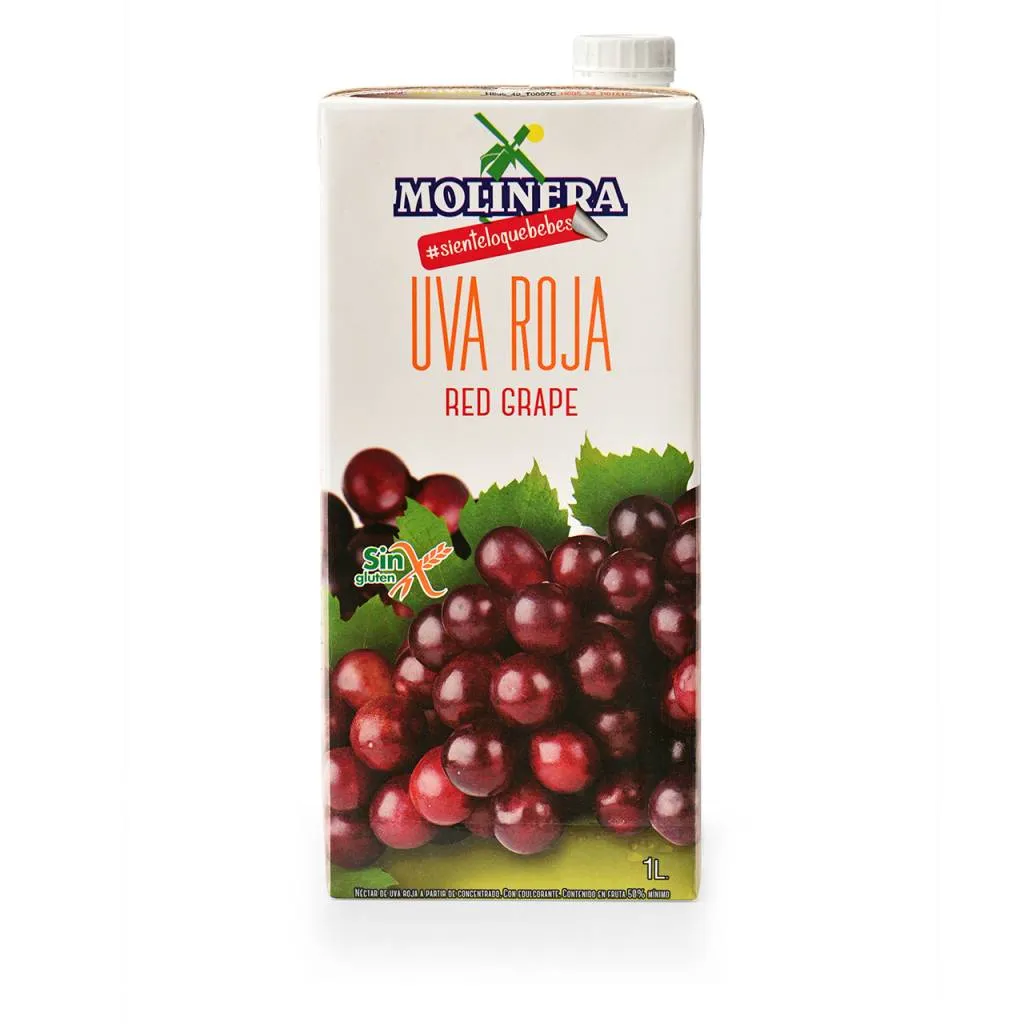 Uva Roja en Brik 1 L. sin azúcar Molinera